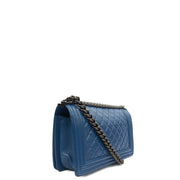 Picture of Chanel Shoulder Bag Boy - Medium in Blue, Leather