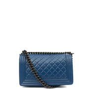 Picture of Chanel Shoulder Bag Boy - Medium in Blue, Leather