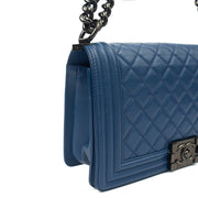 Picture of Chanel Shoulder Bag Boy - Medium in Blue, Leather