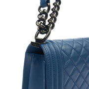 Picture of Chanel Shoulder Bag Boy - Medium in Blue, Leather