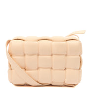 Picture of Bottega Veneta Cross Body Padded Cassette in Porridge, Leather