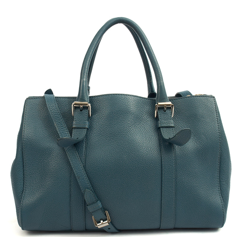 Picture of Mulberry Tote Bayswater Double Zip Tote - Small in Blue, Calfskin Leather