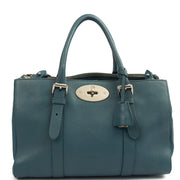 Picture of Mulberry Tote Bayswater Double Zip Tote - Small in Blue, Calfskin Leather