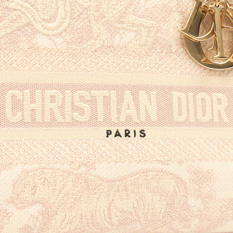 Picture of Christian Dior Tote Lady D-lite - Medium in Powder Pink, Dior Oblique Embroidery