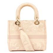 Picture of Christian Dior Tote Lady D-lite - Medium in Powder Pink, Dior Oblique Embroidery