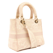 Picture of Christian Dior Tote Lady D-lite - Medium in Powder Pink, Dior Oblique Embroidery