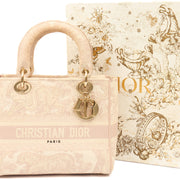 Picture of Christian Dior Tote Lady D-lite - Medium in Powder Pink, Dior Oblique Embroidery