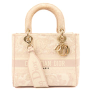 Picture of Christian Dior Tote Lady D-lite - Medium in Powder Pink, Dior Oblique Embroidery