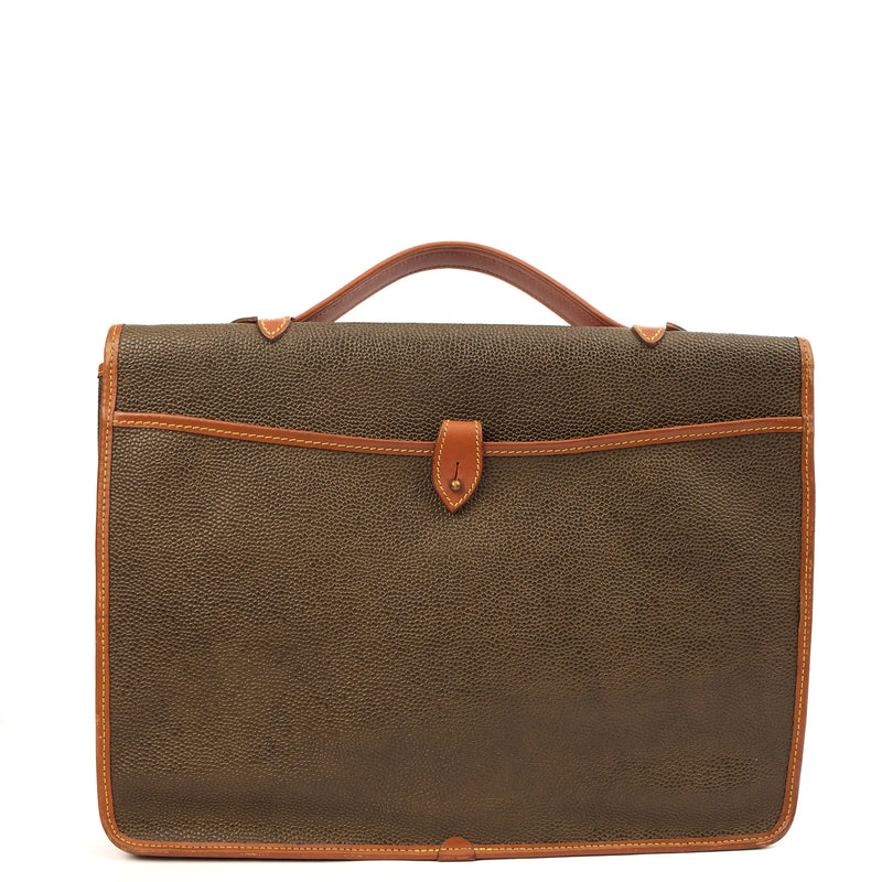 Picture of Mulberry Cross Body Briefcase in Green, Scotchgrain