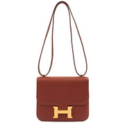 Picture of Hermes Shoulder Bag Constance 18 in Rouge Vénitien, Epsom Leather