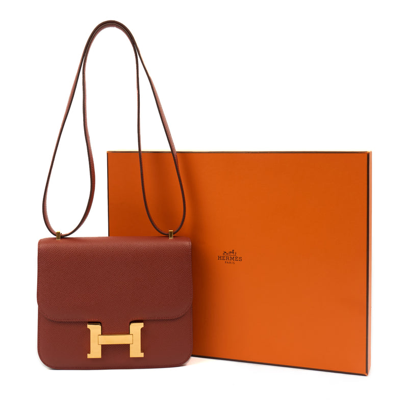 Picture of Hermes Shoulder Bag Constance 18 in Rouge Vénitien, Epsom Leather