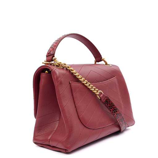 Picture of Chanel Top Handle Flap Bag With Top Handle in Red, Leather
