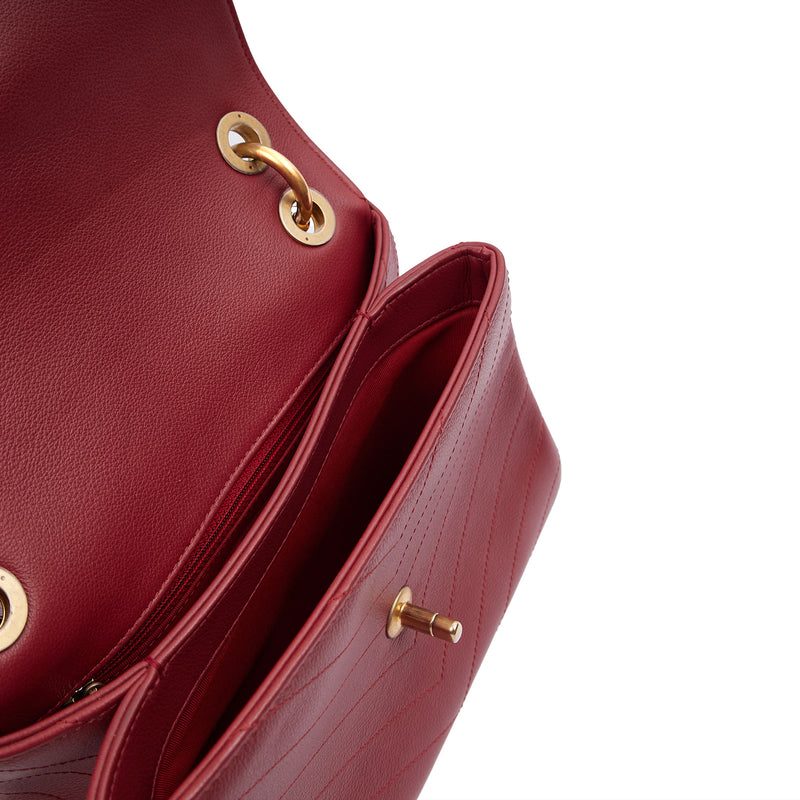Picture of Chanel Top Handle Flap Bag With Top Handle in Red, Leather