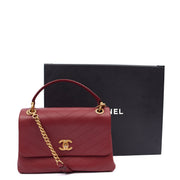 Picture of Chanel Top Handle Flap Bag With Top Handle in Red, Leather