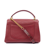 Picture of Chanel Top Handle Flap Bag With Top Handle in Red, Leather