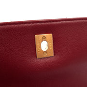 Picture of Chanel Top Handle Flap Bag With Top Handle in Red, Leather
