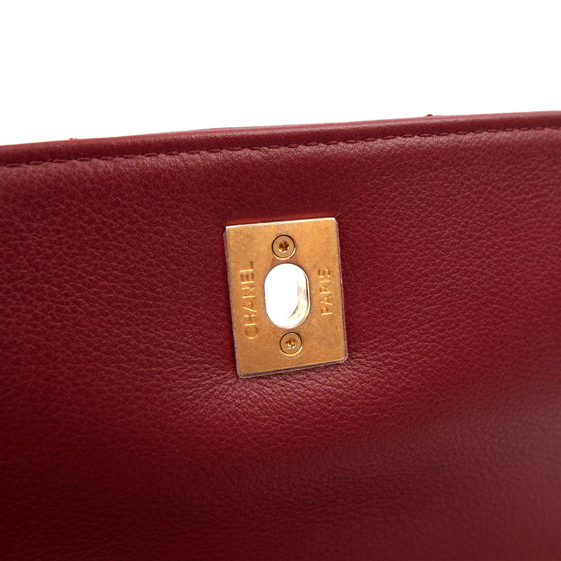 Picture of Chanel Top Handle Flap Bag With Top Handle in Red, Leather