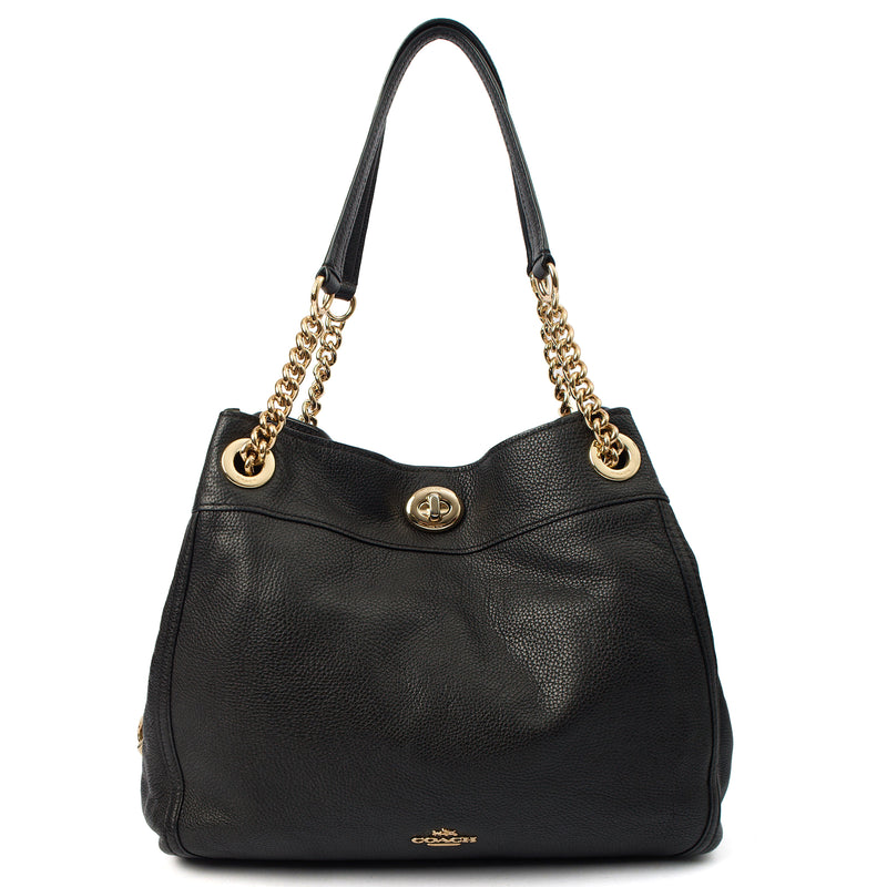 Picture of Coach Shoulder Bag Edie Tote in Black, Leather