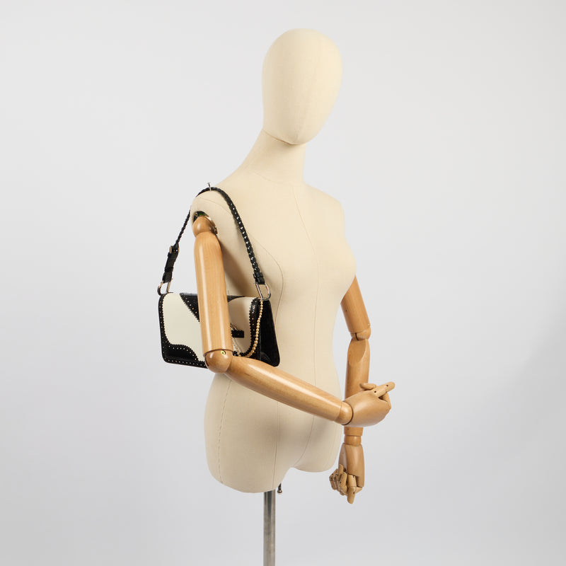 Christian Dior Trick Shoulder Bag in White, Leather