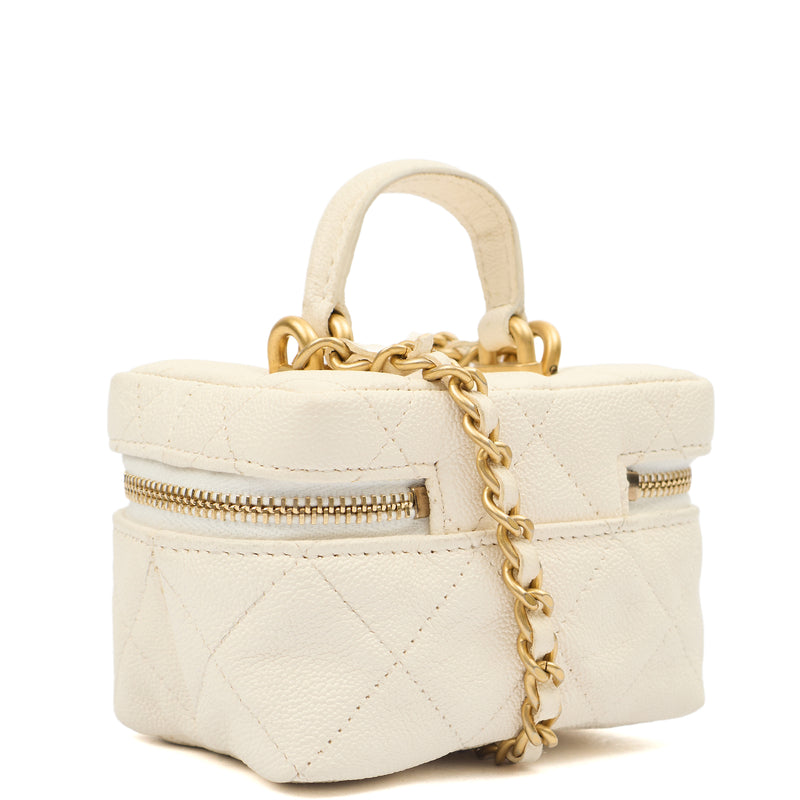 Picture of Chanel Cross Body Vanity - Small in White, Caviar Leather