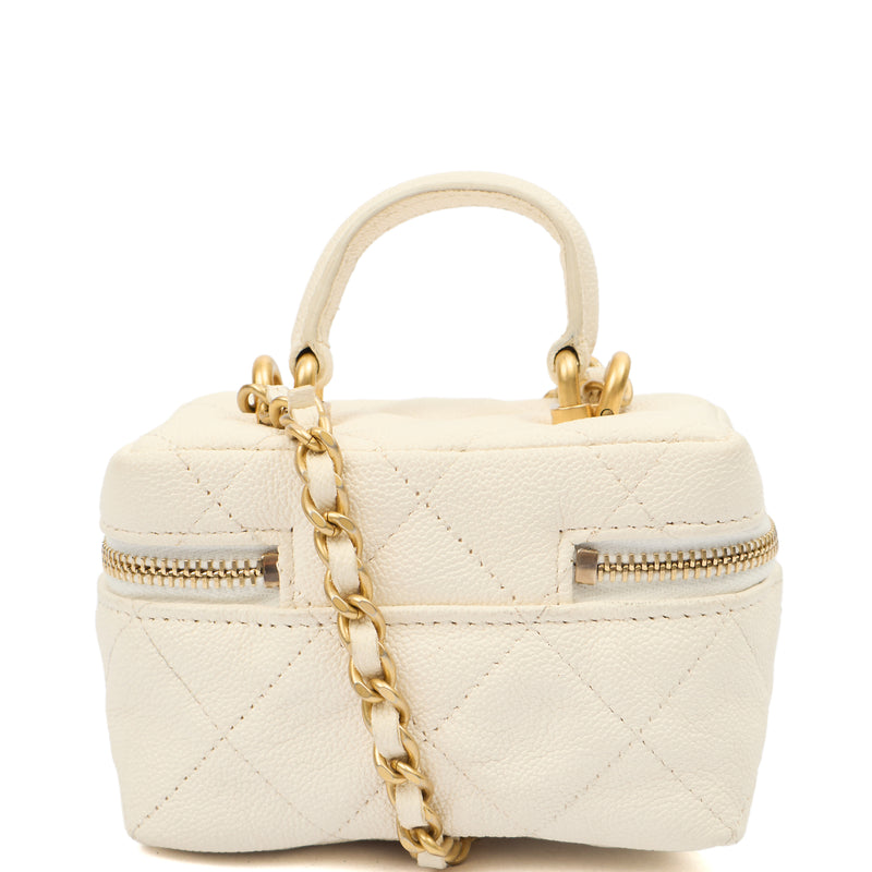 Picture of Chanel Cross Body Vanity - Small in White, Caviar Leather