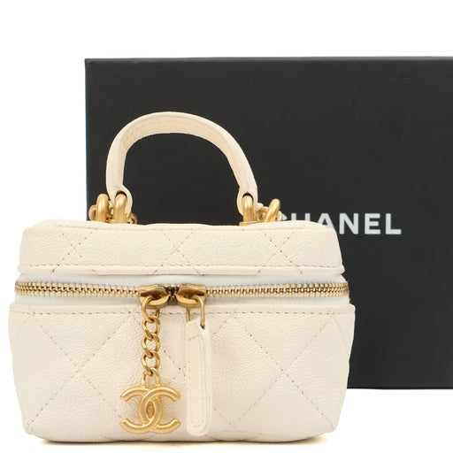 Picture of Chanel Cross Body Vanity - Small in White, Caviar Leather