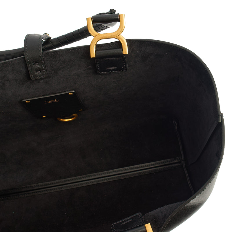 Picture of Chloe Tote Marcie - Large in Black, Calfskin Leather