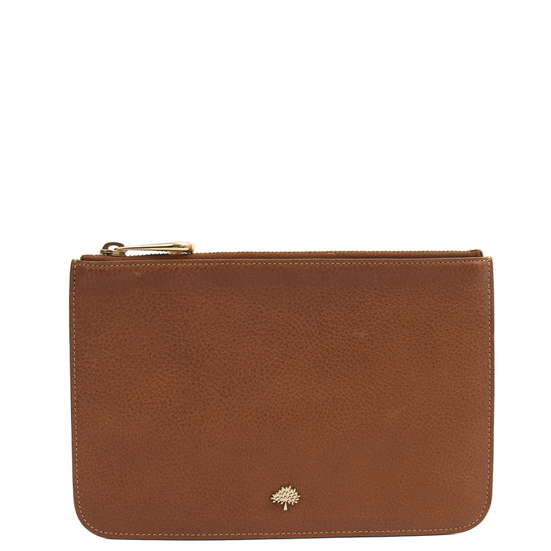 Picture of Mulberry Clutch Pouch in Oak, Calfskin Leather