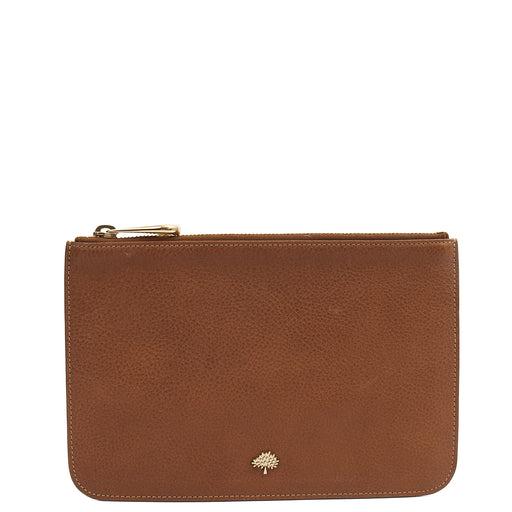 Picture of Mulberry Clutch Pouch in Oak, Calfskin Leather