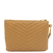 Picture of Saint Laurent Clutch Monogram Pouch A5 in Neutral, Leather