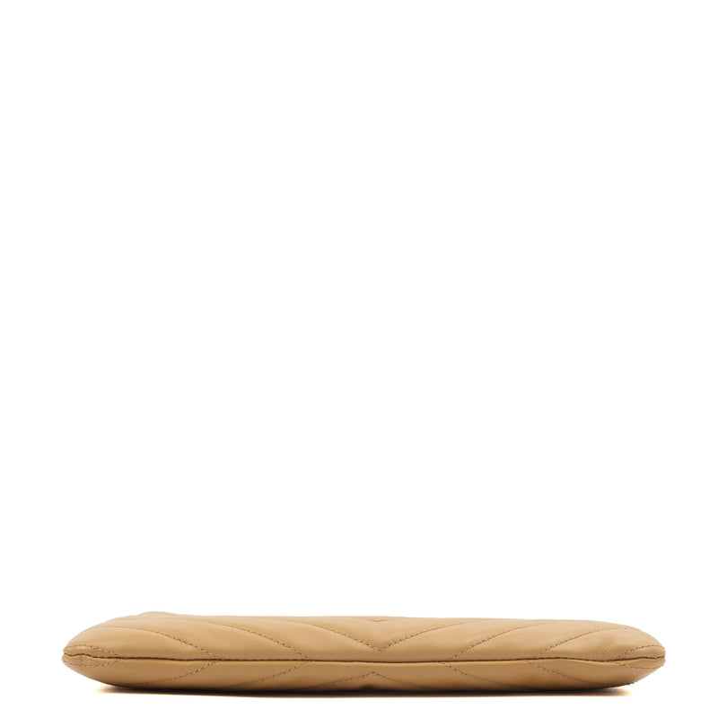 Picture of Saint Laurent Clutch Monogram Pouch A5 in Neutral, Leather