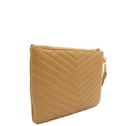 Picture of Saint Laurent Clutch Monogram Pouch A5 in Neutral, Leather