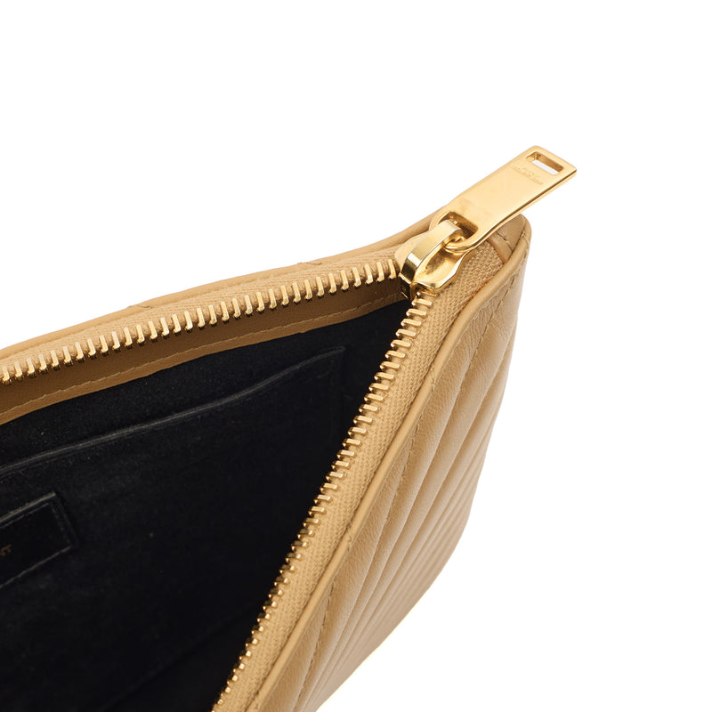 Picture of Saint Laurent Clutch Monogram Pouch A5 in Neutral, Leather