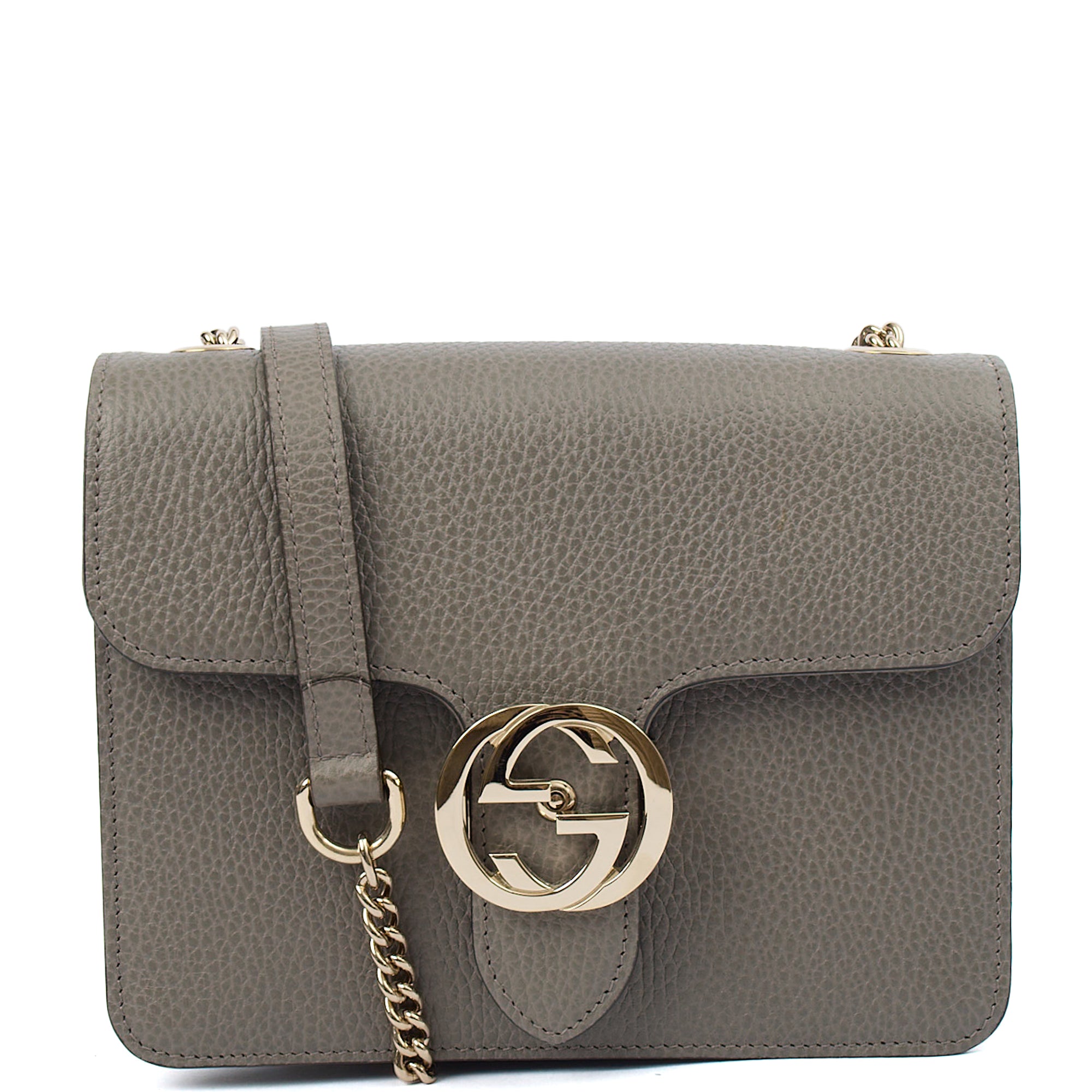 Gucci Cross Body Dollar Interlocking GG Bag - Small in Grey