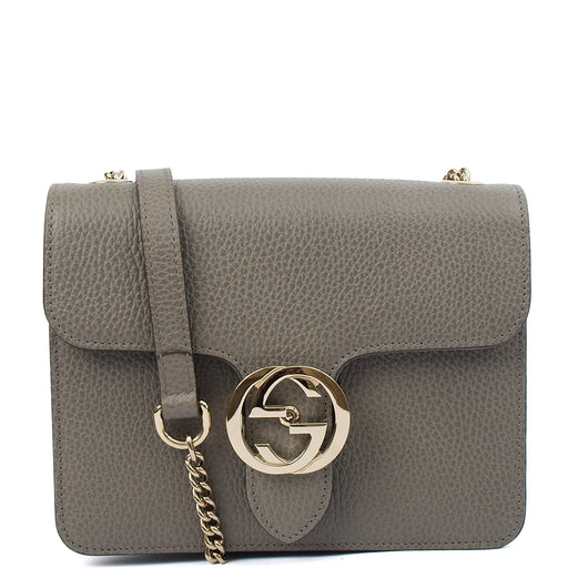 Picture of Gucci Cross Body Dollar Interlocking GG Bag - Small in Grey, Leather