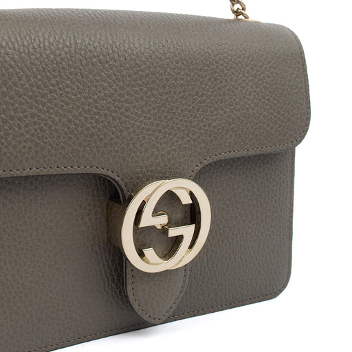 Picture of Gucci Cross Body Dollar Interlocking GG Bag - Small in Grey, Leather