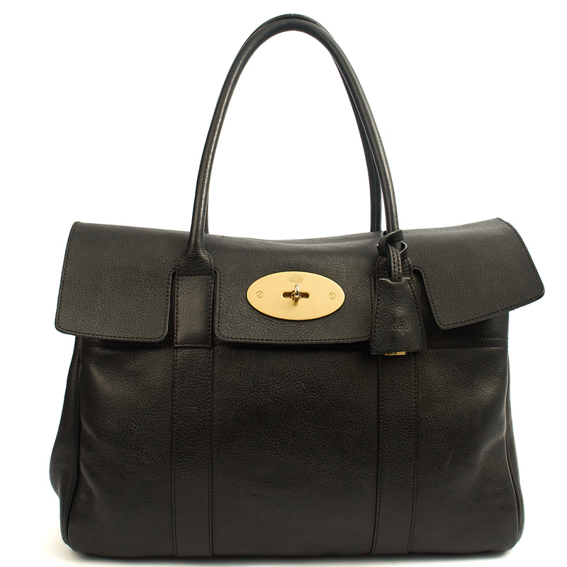 Picture of Mulberry Tote Bayswater Heritage in Black, Calfskin Leather