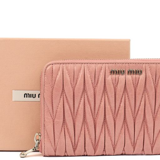 Picture of Miu Miu Purse Matelasse Wallet in Pink, Leather