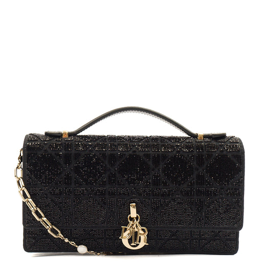 Picture of Christian Dior Cross Body My Dior Daily Chain Pouch in Black, Dior Oblique Embroidery