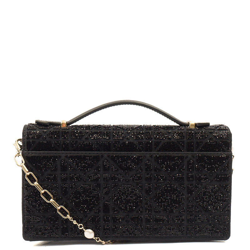 Picture of Christian Dior Cross Body My Dior Daily Chain Pouch in Black, Dior Oblique Embroidery