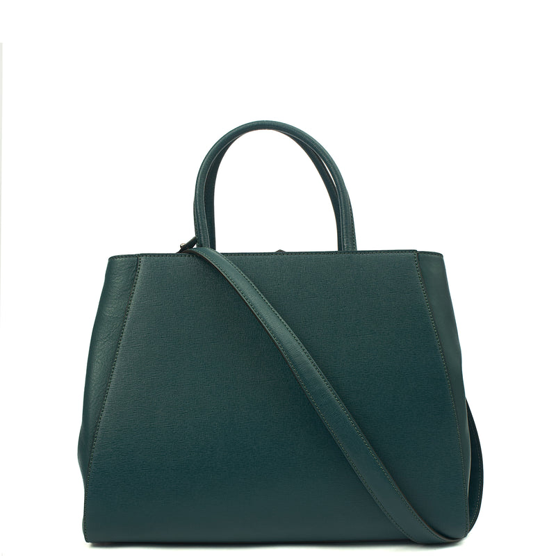 Picture of Fendi Tote 2Jour - Medium  in Green, Leather