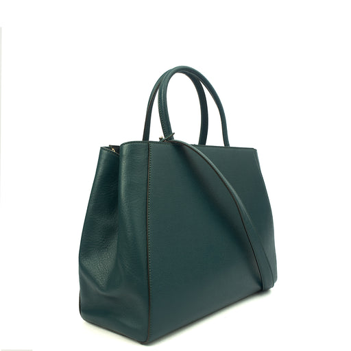 Picture of Fendi Tote 2Jour - Medium  in Green, Leather