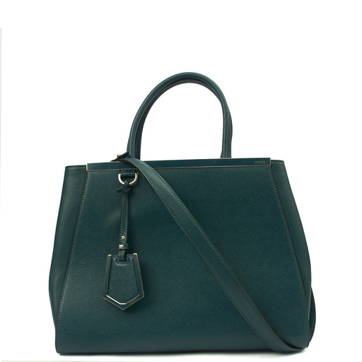 Picture of Fendi Tote 2Jour - Medium  in Green, Leather