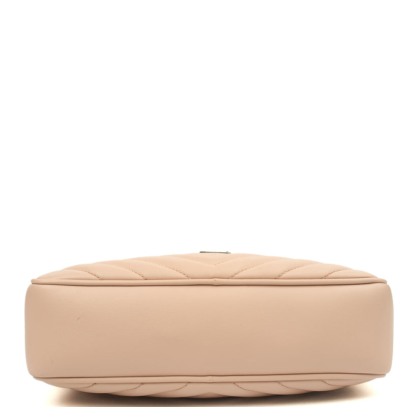 Picture of Saint Laurent Cross Body Lou Camera in Neutral, Calfskin Leather