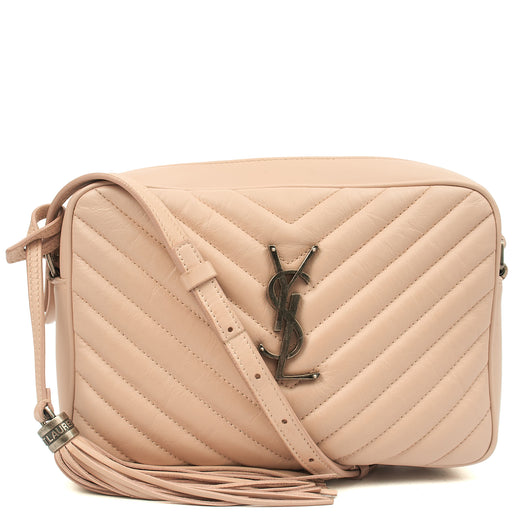 Picture of Saint Laurent Cross Body Lou Camera in Neutral, Calfskin Leather