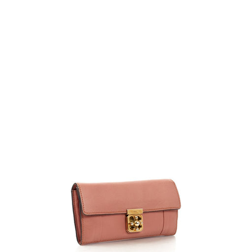 Picture of Chloe Purse Elsie Continental Flap Wallet in Nut, Calfskin Leather