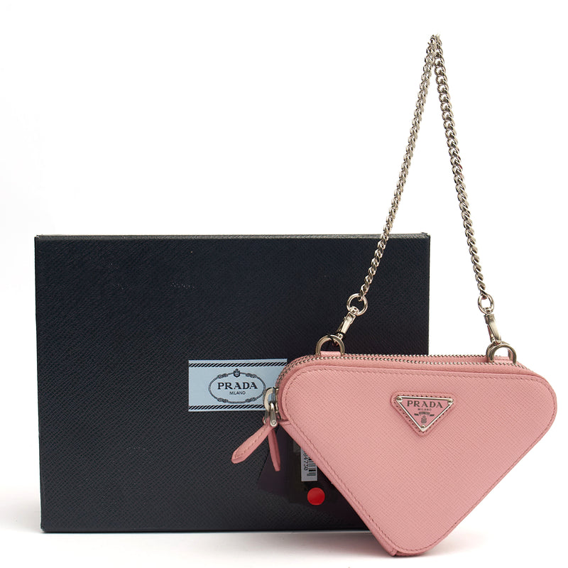 Picture of Prada Mini Bag Contenitori Mini Chain Wallet in Pink, Saffiano Leather