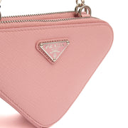 Picture of Prada Mini Bag Contenitori Mini Chain Wallet in Pink, Saffiano Leather