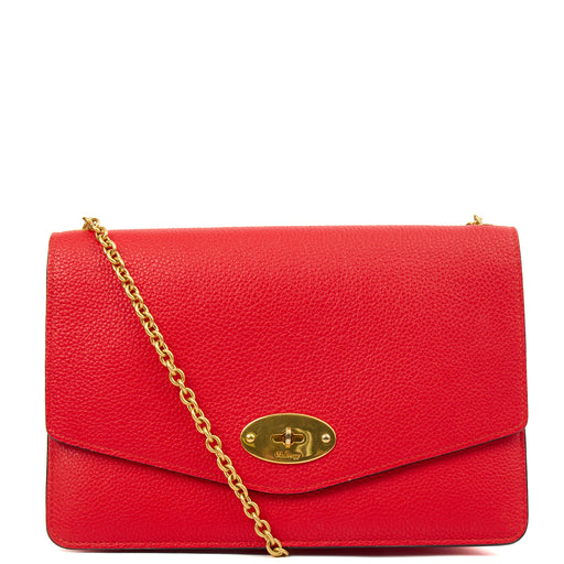 Picture of Mulberry Cross Body Darley Shoulder Bag  in Fiery Red, Leather