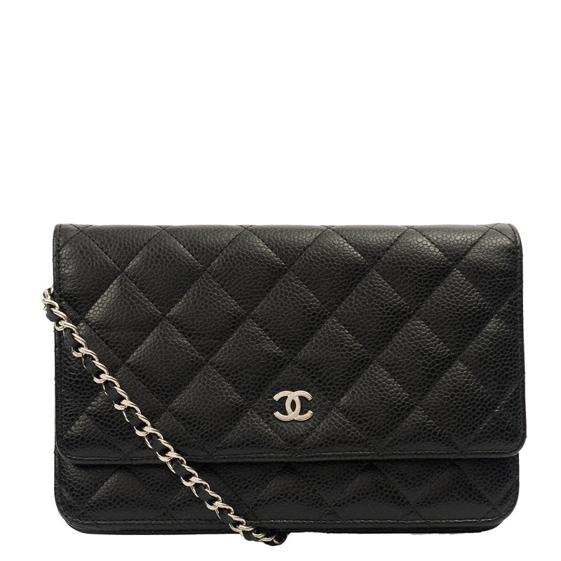 Picture of Chanel Cross Body Wallet on Chain in Black, Caviar Leather